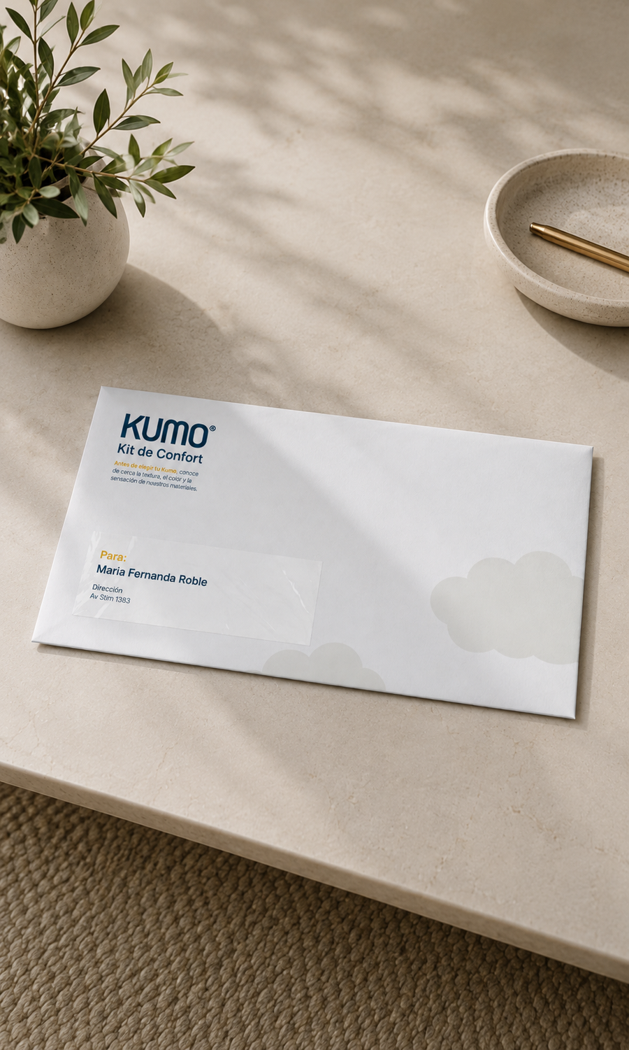 Kit de Confort Kumo — muestras de tela y materiales